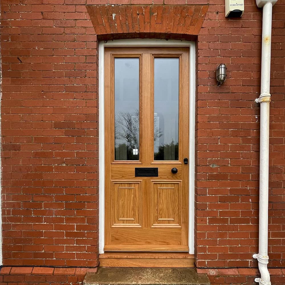 Traditional panelled timber front door in Exeter