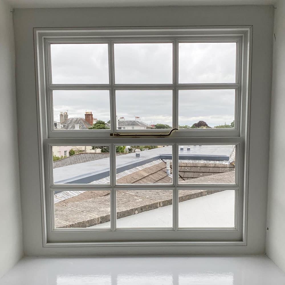 Sliding sash window in a period Exeter property